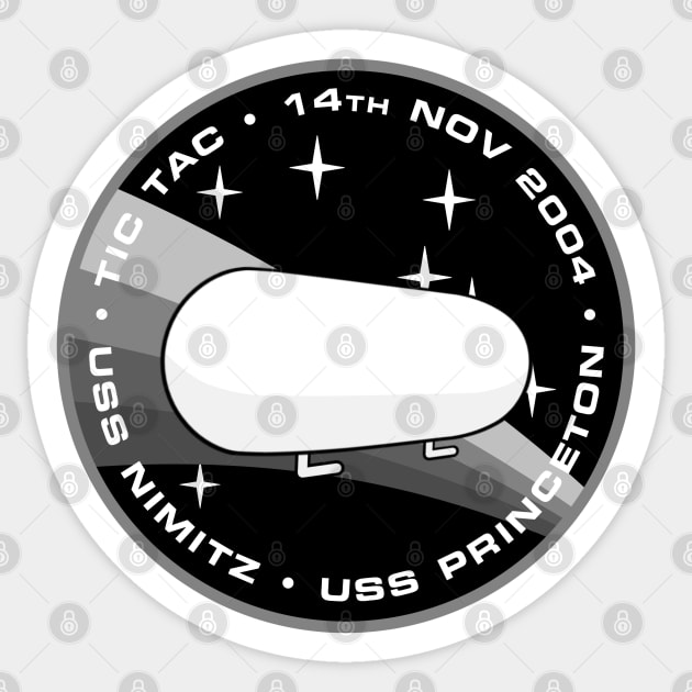 Tic Tac UFO / UAP Encounter Morale Patch - Black & White Printing Press Sticker by 33oz Creative